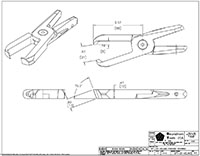 Drawing for Size 20, 70 Degree Angle End Nipper Blade with Elongated Jaw