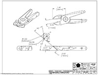 Drawing for  Size 20, 25 Degree Deep Angle Super Flush Nipper Blades with Rounded Back