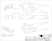 Drawing for Size 30, 90 Degree Angle End Nipper Blade with 2 Inch (in) Radius Cutter